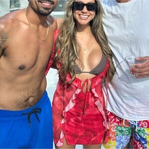 Red Tie-Front Beach Cover-Up